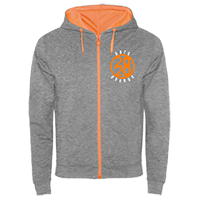 Sudadera Brand cremallera gris/naranja